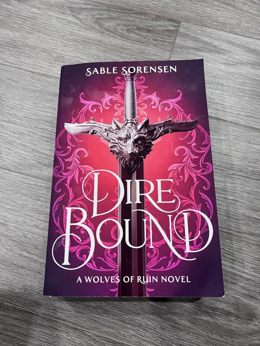 Indigo Pink and Purple Fantasy Novel "Dire Bound"